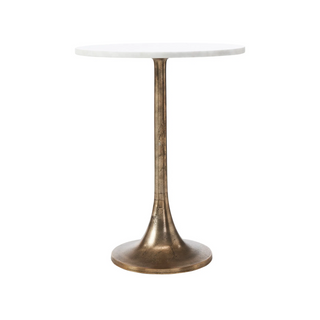 Picture of a beautiful golden & marble accent table.