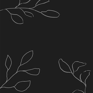 Black background with floral illustrations