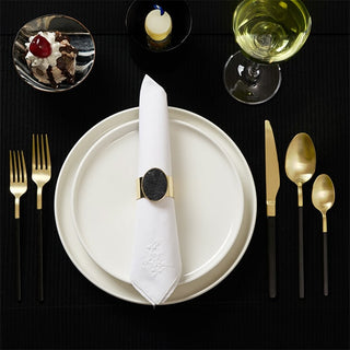 Black And Gold Stainless Steel Flatware 20pc