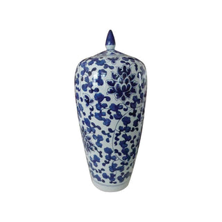 Blue and White Tall Lily Jar