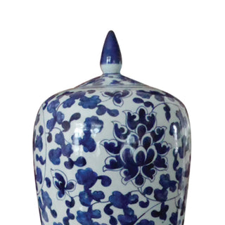 Blue and White Tall Lily Jar