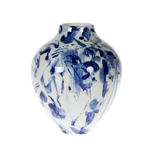 White and Blue Painted Vase