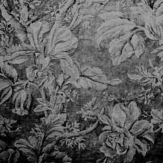 Close-up of floral and leaf pattern on fabric