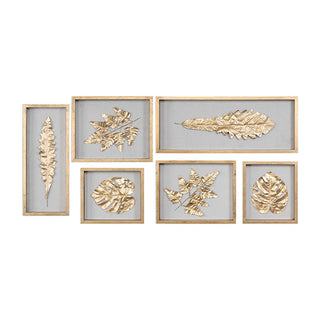 Golden Leaf Shadow Boxes (S/6)