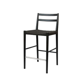 Nora Black Woven Counter Stool