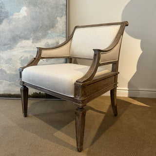 Oak Fabric Accent Chair