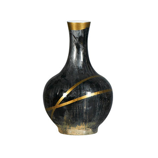 Gold & Black Ribbon Vase