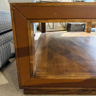 Leather-Top Cocktail Table