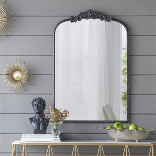 Small Arched Vertical Mirror Black
