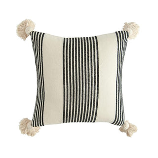 Woven Striped Pillow w/ Tassels